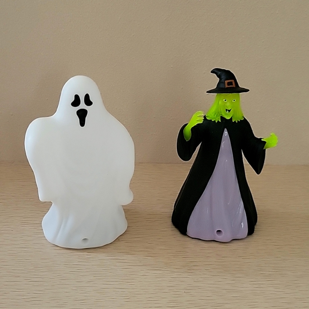 Vintage Halloween Light Up Witch and Ghost Motion Detection Spooky Sounds